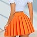tagunop Women's Mini Pleated Skirts Y2k Skater Skirt Club Skirts for Women Sexy A-Line Uniform Tennis Skirt Orange L