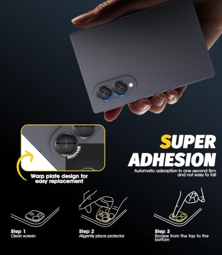 Image of CLITZ Compatible with Samsung Galaxy Z Fold 8 Camera Lens Protector 9H Hardness Tempered Glass, Ultra HD Clear, Scratchproof, Anti-Shatter, Bubble-Free, Case Friendly Camera Lens Guard
