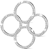 Orrdice 4Pcs Crystal Rhinestone Ring for Car Decor, Car Volume and Tune Knobs Ring Emblem Sticker,Auto Engine Start Stop Decoration Crystal Interior Ring Decal for Vehicle Ignition Button-Silvery