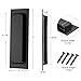 Kindoodos Recessed Door Handles Finger Flush Pulls, 6 Inch Black Pocket Door Pull Hardware, Rectangular Stainless Steel Sliding Closet Handles (2 Pack)