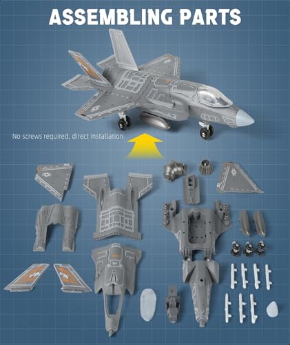 Image of Fighter Jet Toy, Fighter Jet Model, Fighter Jet, 1:75 F-35 Stealth Fighter Model, Highly Detailed Collectible for Aviation Enthusiasts, for Home and Office Display