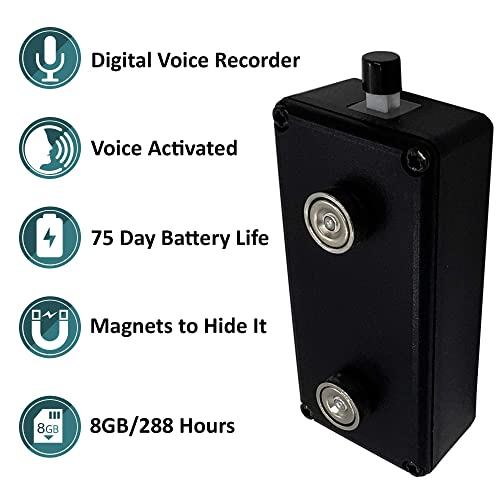 Black Vox Voice Activated Digital Audio Recorder Internal Mic #TOP1
