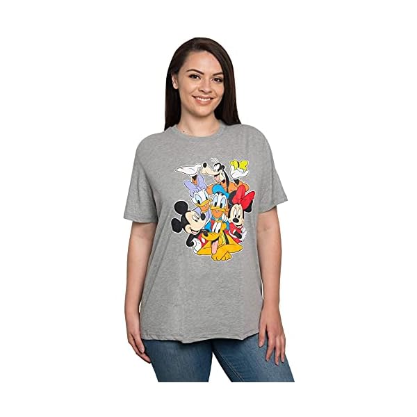 Disney-Womens-Plus-Size-T-Shirt-Mickey-Minnie-Mouse-Donald-Daisy-Goofy-Pluto Disney Womens Plus Size T-Shirt Mickey Minnie Mouse Donald Daisy Pluto (Grey, 4X)