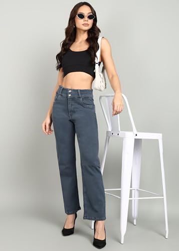 Image of Nifty Women's Denim Stretchable 2-Button Straight Fit Jeans