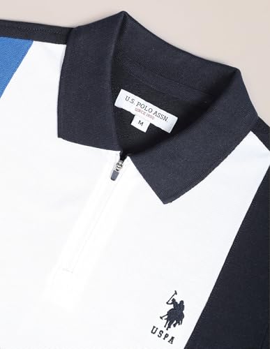 Image of U.S. Polo ASSN. Pattern Slim Fit Polo T Shirts for Men - 100% Cotton, Half Sleeves Mens Tshirt