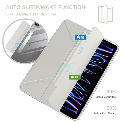 Coque arrière transparente iPad Pro 12,9 pouces amovible gris抗震 - 2