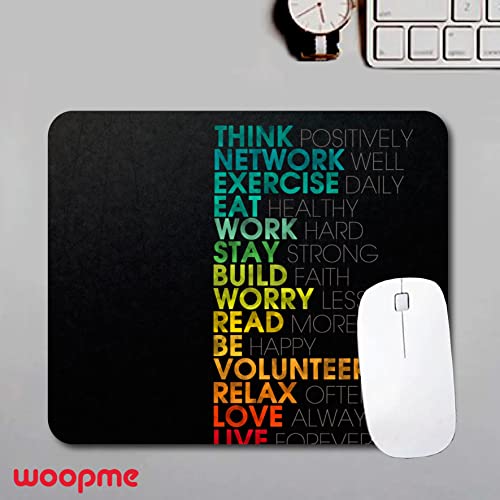 woopme® Positive Quotes Printed Mouse Pad for Office Gaming Professional Laptop/PC/Computer Rectangle Rubber Base Mousepad (24 x 20 CMS) - Image 2