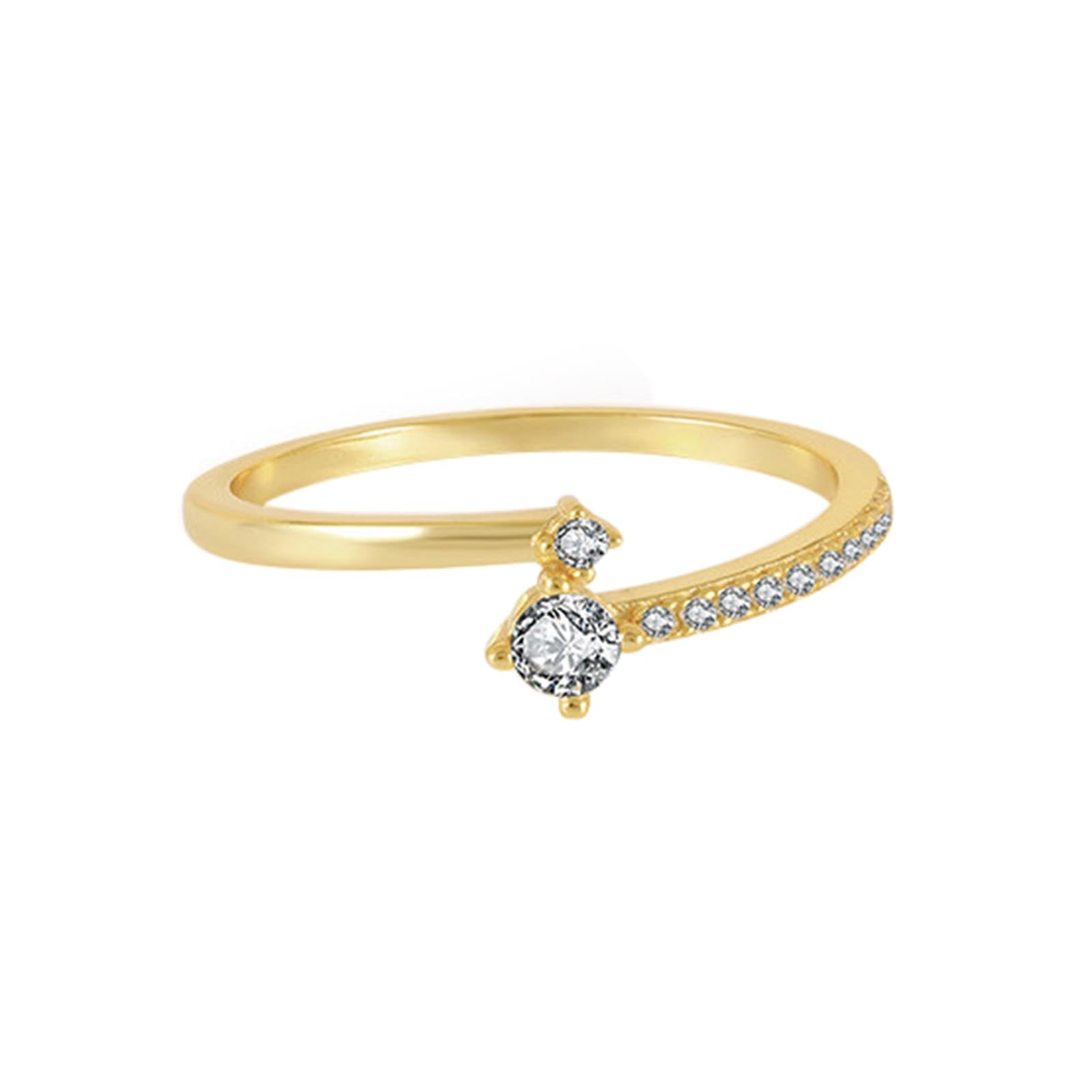 KnSam 9K/14K Gold Eheringe Echter Schmuck, Moissanit Pärchen Ringe Au375/ 585 Gold, Elegant Ewigkeitsring Memoirering Ring, Gr.47-62