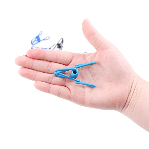 Swpeet 50 Pieces Multi-Purpose Metal Wire Clip Windproof Clothespin Metal Clips Holders For Office Clothes Baby Diaper Metal Peg Clips Pins Hanging Clips Hooks - Multi-Colors #TOP5