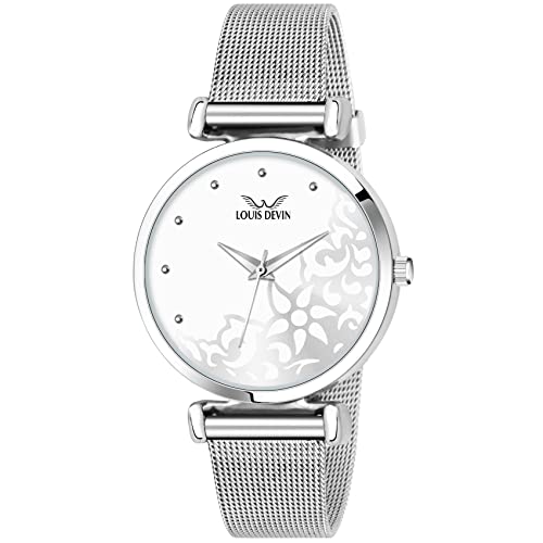 Image of LOUIS DEVIN Women's Analog Wrist Watch with Stainless Steel Chain | LD-L157