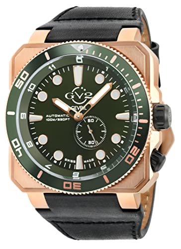 GV2 Men's XO Submarine Swiss Automatic Watch, Genuine Italian Leather Strap2