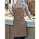 Qukaim Arbeitsschürze aus Segeltuch, wasserdicht, verstellbarer Riemen, stilvoll, bequem, Kochschürze für Kaffee, Nagel-Backgeschäft, heller Kaffee, mehrfarbig, 60_x_180_cm