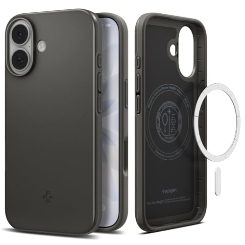 Spigen Thin Fit MagFit Back Cover Case Compatible with iPhone 17 (TPU + Poly Carbonate | Gunmetal)