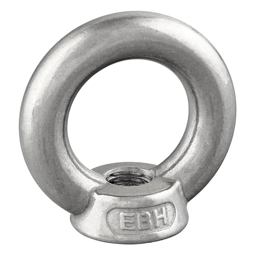 Écrou annulaire M16 en inox A2 poli, anneau de levage femelle DIN 582 ultra résistant, 8 pcs