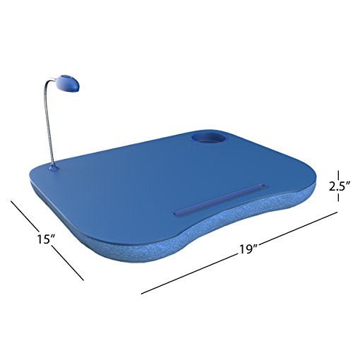 Laptop-Lap-Desk-Portable-with-Foam-Filled-Fleece-Cushion-LED-Desk-Light-Cup-Holder-for-Homework-Drawing-Reading-and-More-by-Lavish-Home-Blue