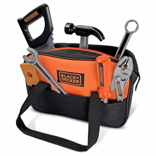 Black+Decker Junior Tool Bag 13 Piece Set - Includes Hammer,...