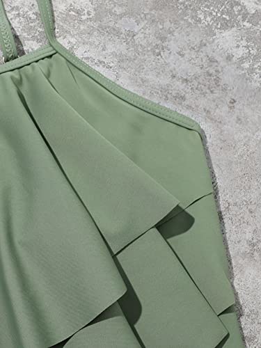 SweatyRocks Girl's Two Piece Swimsuit Graphic Print Ruffle Flounce Cute Bikini Set Bathing Suit4