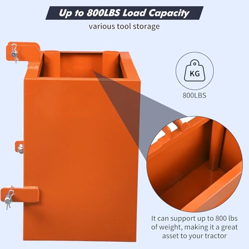 Image of Garvee 3 Point Hitch Ballast Box, 800 LBS Tractor Ballast Box with 2 in Quick Hitch Receiver for 3 Point Category 1 Tractors, Loaders and Skid Steers