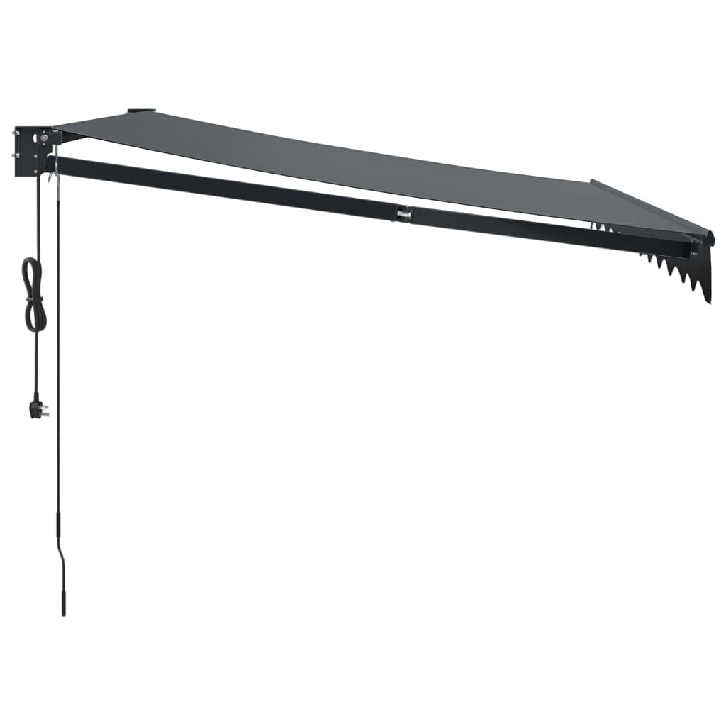 IKAYAA Tenda Retrattile elettrica Tenda da Sole 300x250 Tenda Retrattile Automatica Resistente ai Raggi UV con elecomando manovella-Antracite (Telaio Grigio)-300 x 250 cm