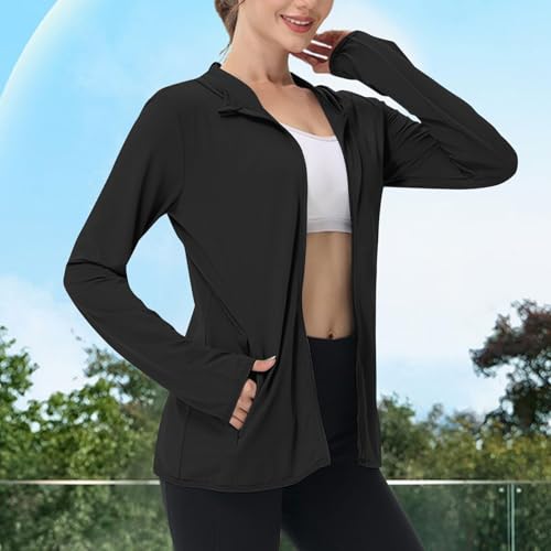 Sudadera con capucha negra 5XL para protección solar y deporte ligero 3