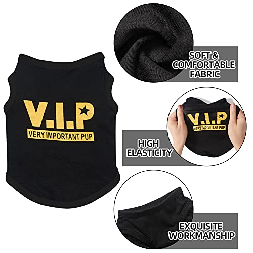 9 Pieces Dog Shirt Printed Black Summer Pet T-Shirt Cool Puppy Shirts Breathable Dog T-Shirts Soft Breathable Puppy Sweatshirt For Small Medium Dogs Cats (S Size) #TOP2