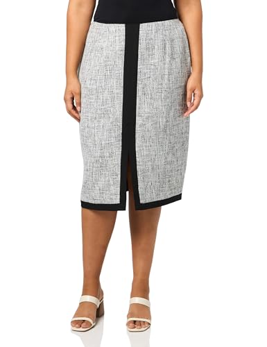 Kasper Women's Cf Slit Seamed Colorblocked Skimmer Skirt