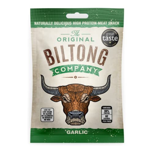 Garlic Biltong. High in Protein. Healthy Snack Made from British & Irish Beef by The Original Biltong Company (10 x 30g, Garlic)
