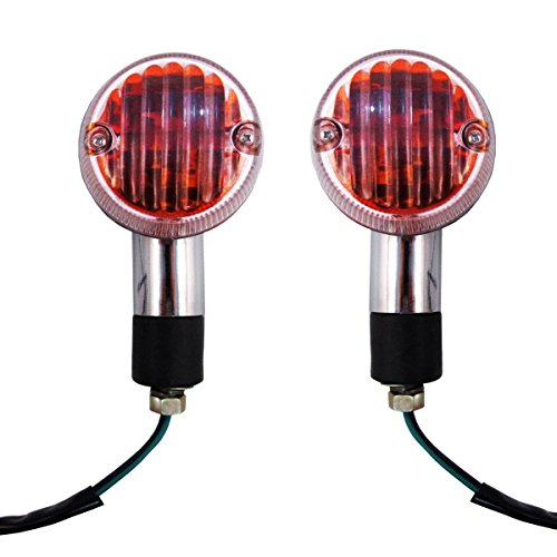Chrome Motorcycle Turn Signal Indicator Blinkers/Running Lights Combo 3 Wire Pair for Kawasaki LTD 450,LTD 700