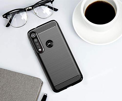 Kit Danet Capa Capinha Anti Impacto Para Motorola Moto G8 Plus Tela 6.3Case Com Desenho Fibra De Car