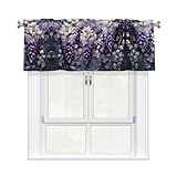 LPLSNWS Cortinas cortas con estampado de violetas, cortinas decorativas...