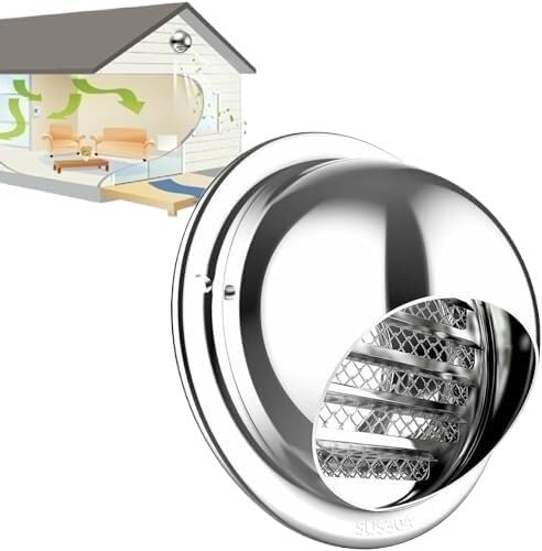 Rejilla de ventilación redonda de acero inoxidable 304 para cocina y baño 110mm