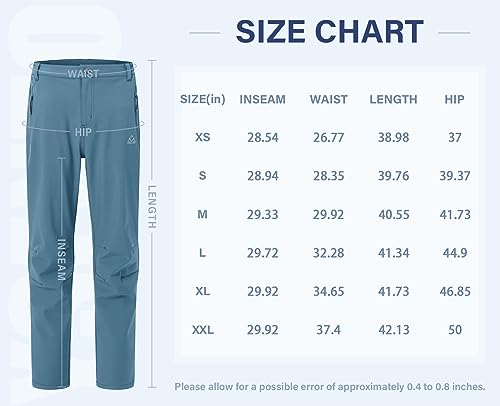 Ysento Women'S Snow Ski Waterproof Fleece Lined Pants Insulated Softshell Hiking Mountain Pants Grey Blue Size M thumb #1