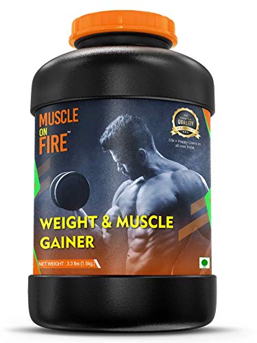 Muscle on fire weight & muscle gainer protein supplement powder with digestive enzymes 3 kg(Litchi)