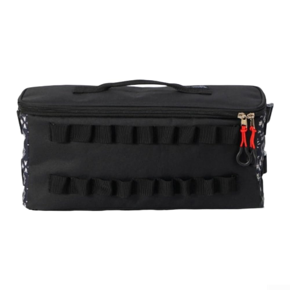 Organiseur latéral en tissu Oxford imperméable pour rangement de matériel de camping avec crochets de suspension, fermeture éclair sur le dessus et design portable compact (B)