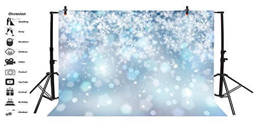 Fondo fotográfico de vinilo 7x5ft diseño copos de nieve miniatura 3