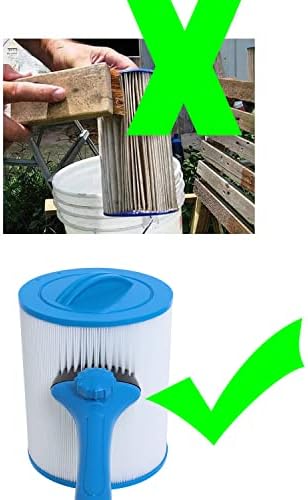 Poweka Swimming Pool Filter Cartridge Cleaner Tool, Spa & Hot Tub Filter Cartridge Cleaning Tool with Adapter - Removes Dirt/Debris from Pool Filters