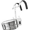 Adjustable Snare Drum Carrier with White Back Frame and Shoulder Strap Marching Band Drum Harness for Easy Assembly and Percussion Accessories