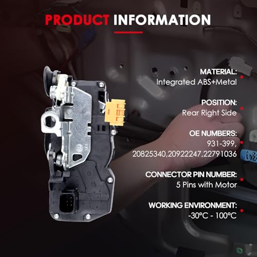 Image of CCIYU Rear Right Passenger Side Door Latch Lock Actuator Compatible for Cadillac CTS 2008 09 10 11 12 13 2014 Door Lock Actuators Replaces 931-399 20825340