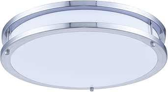 Living District Daxter Contemporary Metal Led Surface Mount in White and Nickel