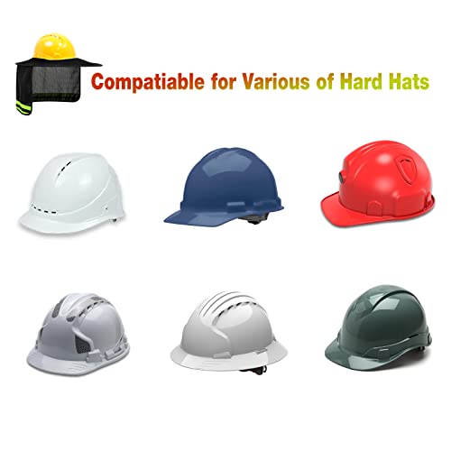 Image of Hard Hat Sun Shade, High Visibility Sun Visor Neck Shade with Reflective Strip, Hard Hat Accessories, Full Brim, Man& Woman (Hard Hat Not Included), Black, 3 Pack