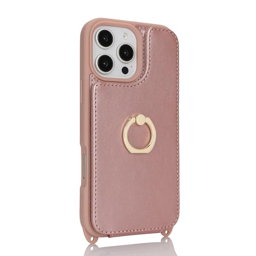 Lipvina Crossbody Wallet for iPhone 16 Pro Max Case with Strap-Rose Gold by Lipvina - Used condition - Image 5