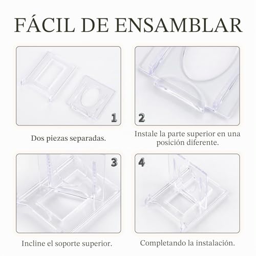 Miniatura 5 de Syeycw 10 Piezas Soporte Platos Decorativos, Soportes Para Placas En Acrílico Transparentes, Caballete De Exhibición Regolabile, Para Platos, Cuadros, Marcos De Fotos, Móviles, Tablets, Tarjetas