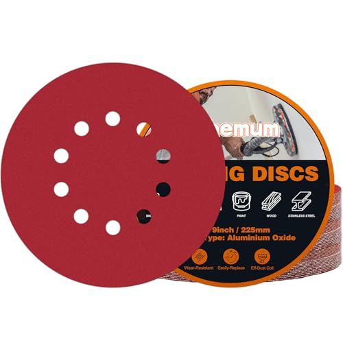 pihemum 30 PCS 9 Inch Drywall Sanding Discs 600 Grit 10 Hole