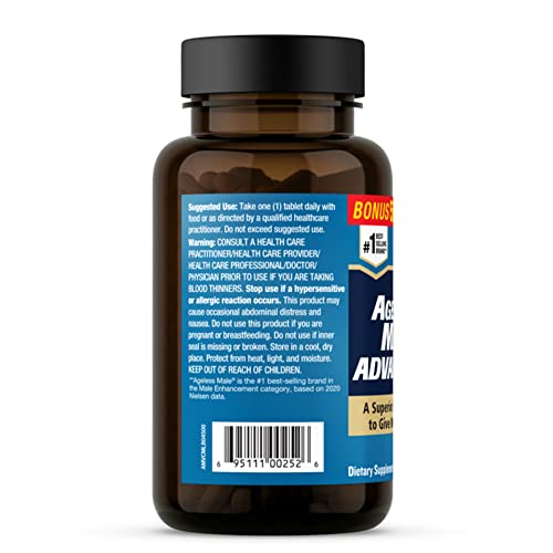 Ageless Male Advantage Premium Once A Day Multivitamin For Men 50 Plus, Plus Brain And Cholesterol Care, Vitamins A C D K B1 B2 B3 B6 B12 Zinc & Extra Defense Blend - 45 Tablets #TOP2