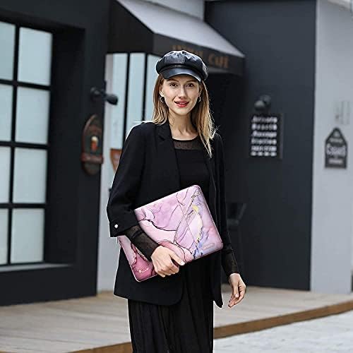 MOSISO Laptop Sleeve Compatible with MacBook Air 13 M2 A2681 M1 A2337 A2179 A1932 2018-2023/M2 M1 Pro 13 inch A2338 A2251 A2289 A2159 A1706 A1708, Polyester Vertical Bag with Pocket Marble MO-MBH216