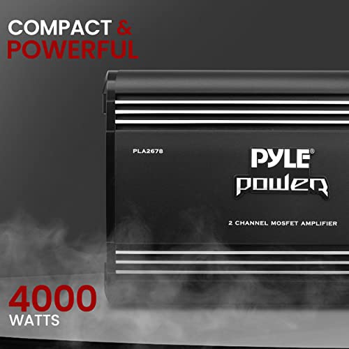 Pyle 2 Channel Car Stereo Amplifier - 4000W Dual Channel Bridgeable High Power MOSFET Audio Sound Auto Small Speaker Amp Box w/ Crossover, Bass Boost Control, Silver Plated RCA Input Output - PLA2678 by Pyle - Image 5