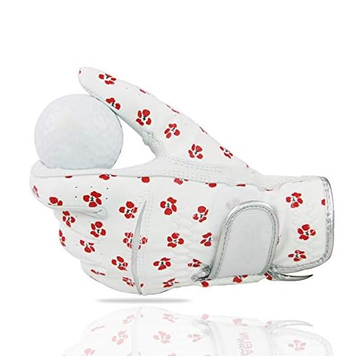 ZDAMN Guantes de Golf para Mujer Los Guantes de Golf de Damas Imprimir PU Impermeable elástico de Lycra Tela Manos Guantes cómodos Florales adecuados for el Golf Ciclismo Guantes de Golf