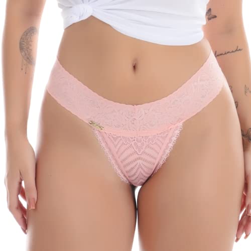 Kit com 5 Calcinhas de Renda Premium | Tanga Fio Dandara Cor:Sortida;Tamanho:P
