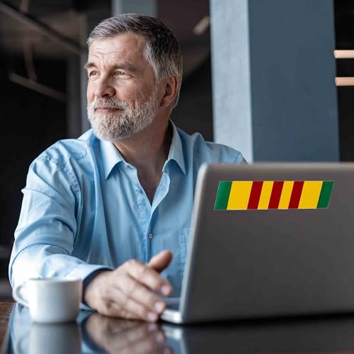 Image of Vietnam War Veteran Service Ribbon Decal /Bumper Sticker Medium 6 inch x 2 inch 1pc VetFriends.com