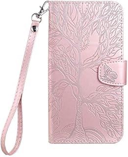 Annuo Apple Wallet Phone Case iphone XR Phone Case Wallet Butterfly, Mobile Phone Cover For iphone XR Case Wallet Shockproof, cover iphone XR Flip Case Leather card holder magnetic Embossed Tree Red